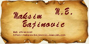 Maksim Bajinović vizit kartica